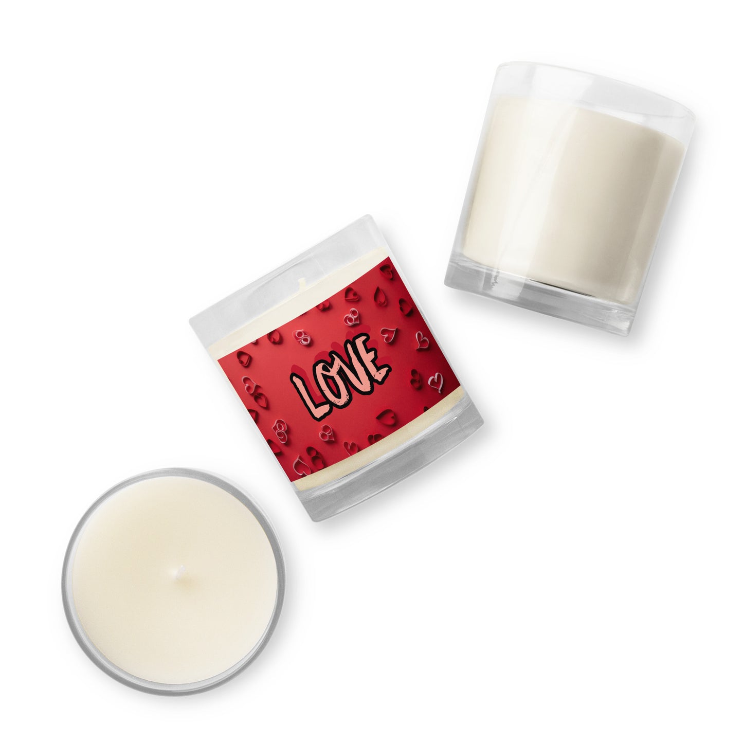 Glass jar soy wax candle
